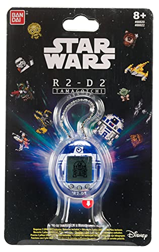 TAMAGOTCHI 88822 Star Wars R2D2 Virtual Pet Droid con minijuegos, Clips Animados, Modos Extra y Llavero (Azul), Multicolor