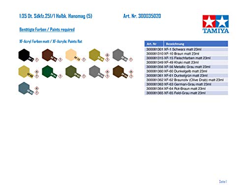 Tamiya - Vehiculo semioruga sd.kfz 251/1 hanomag escala 1:35 (35020)