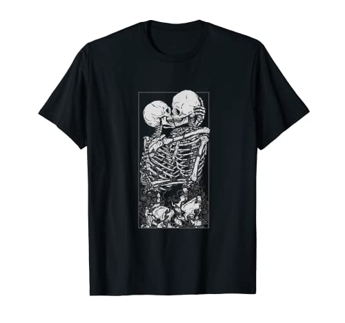 Tarot Tarjeta Besos Esqueleto Amor Calavera Huesos Horror Goth Camiseta