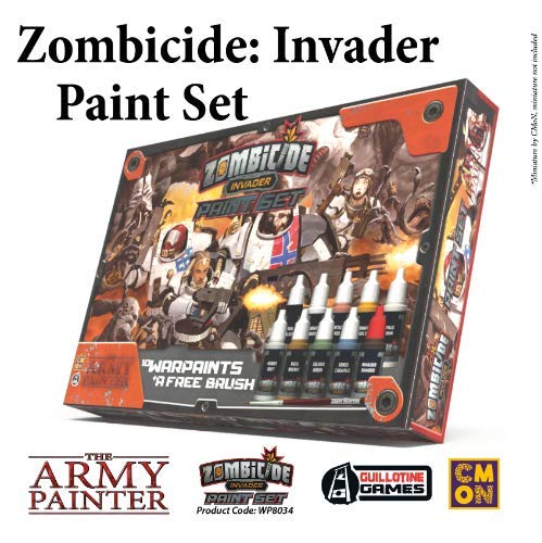 The Army Painter | Zombicide: Invader Malset | 10 pinturas acrílicas | 1 pincel de iniciación | Set para Cool Mini o Not Zombicide: Invader para Tabletop Juego de mesa en miniatura