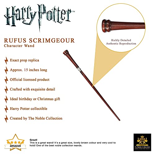 The Noble Collection Varita de Personaje Rufus Scrimgeour. Colección Harry Potter Noble (30488)