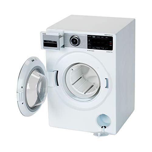 Theo Klein 9213 Lavadora Bosch - Cuatro programas de lavado y sonidos originales - Funciona con y sin agua - Juguete para niños a partir de 3 años, blanco