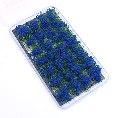 Tiardey Flower Grass Tufts Juego de Mesa de Arena, Kit de Modelo de Terreno, racimo de Flores de arbusto, Miniatura, Modelos temáticos de Mesa de Arena, Modelo de Paisaje - Arbusto Azul