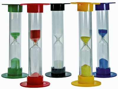 TickiT- Reloj de Arena de 30 Segundos 1-3-5-10 Minutos – Set de 5, Multicolor (Commotion Ltd 92007)