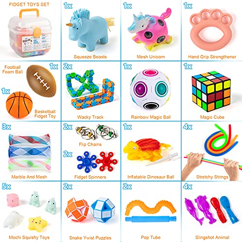 Tigerhu Fidget Toy Pack Barato, Alivia Estrés y la Ansiedad Toy, Fidget Toys Set De Juguetes Sensoriales Fidget para Regalo de Cumpleaños, Regalos para Niños, Antiestres Adultos