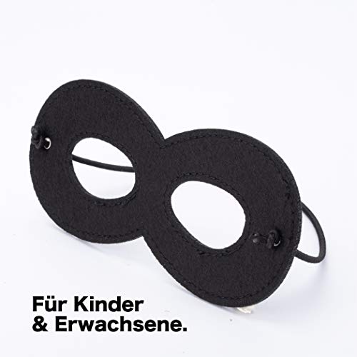 TK Gruppe Timo Klingler Bandit máscara de ojos negra, máscara antirrobo para niños y adultos en Mardi Gras & Carnival (1x)