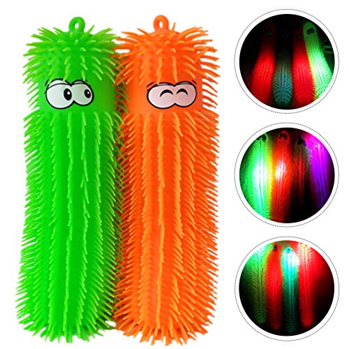 Toddmomy 2Pcs Orugas Juguete Sensorial Puffer Light up Caterpillar Ansiedad Y Juguetes para Aliviar El Estrés para Niños Adultos (Color Aleatorio)