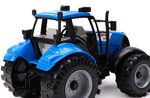 ToylandⓇ Trattore agricolo motorizzato con attrito 22cm x 12cm cofano apribile - BLU