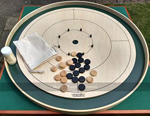 Tracey Tour Championship Crokinole Board (Masters Green Ditch and Hole with 26 disks)