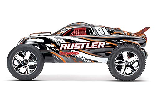 Traxxas RC Buggy Rustler Orange RTR - Cochecito teledirigido (con cargador de 12 V, batería), color naranja