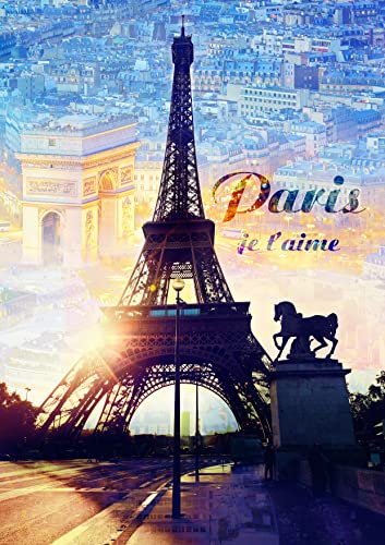 Trefl, Puzzles, París al Amanecer, de 1000 Piezas, Francia, Capitales Europeas, Vista a la Torre Eiffel, Arco de Triunfo, Rompecabezas DIY, Pasatiempo Creativo, Regalo