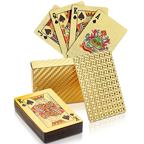 Trendcool Cartas Poker. Baraja Poker Juego de Mesa. Baraja de Cartas Poker Impermeable. Baraja Poker Doradas, Oro. (Gold)