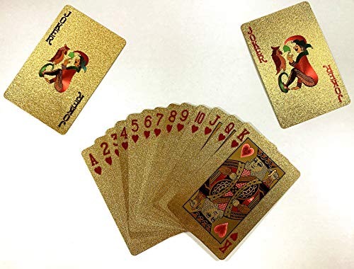 Trendcool Cartas Poker. Baraja Poker Juego de Mesa. Baraja de Cartas Poker Impermeable. Baraja Poker Doradas, Oro. (Gold)