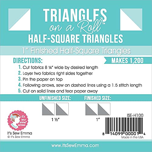 Triángulos en un Rollo Half-Square triángulos en un Rollo -50 '1 (Tamaño aproximado