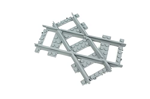 Trixbrix.eu Cruce izquierdo de 45 grados – 2 piezas compatibles con todos los trenes de la ciudad 60197 60198 60205