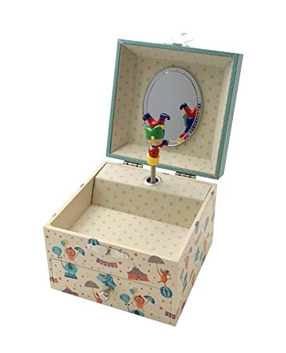 Trousselier – circo – cofre del tesoro y caja de joyas musicales – Regalo ideal para niños – Luminoso por la noche – Música de los Beatles Let it be – Color marfil