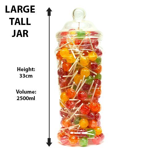Truly Sweet Candy 7 Large Jars 7 tarros Grandes, Tereftalato de Polietileno (Pet), plástico de Grado alimenticio, transparente