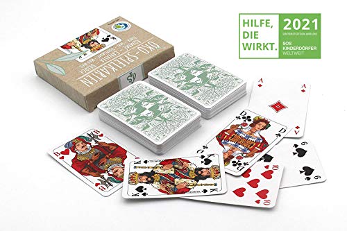 TS Spielkarten Tarjetas Öko Rommee, Canasta, Bridge, imagen francesa, Skat Poker Mau-Mau, juego de cartas originales de Romme (1 x tarjetas en caja plegable)