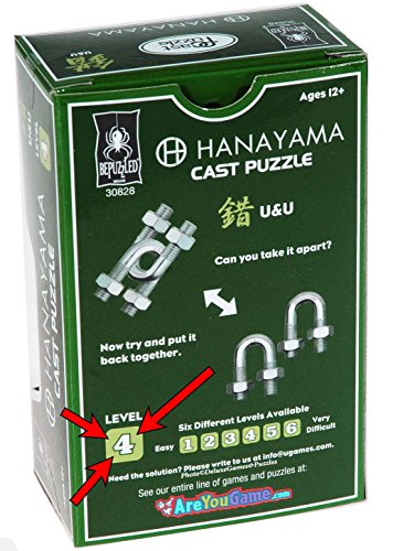 U & U Hanayama Cast Metal Brain Teaser Puzzle (Level 4)