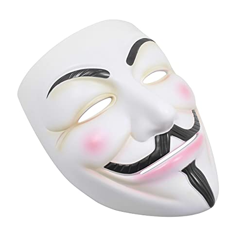 Udekit Máscara de Hacker V para Vendetta Máscara Disfraz de Halloween Accesorios de Fiesta de Cosplay Blanco