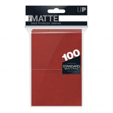 Ultra Pro- Pro-Matte Red Standard Deck Protectors (100), Color Rot (84516)