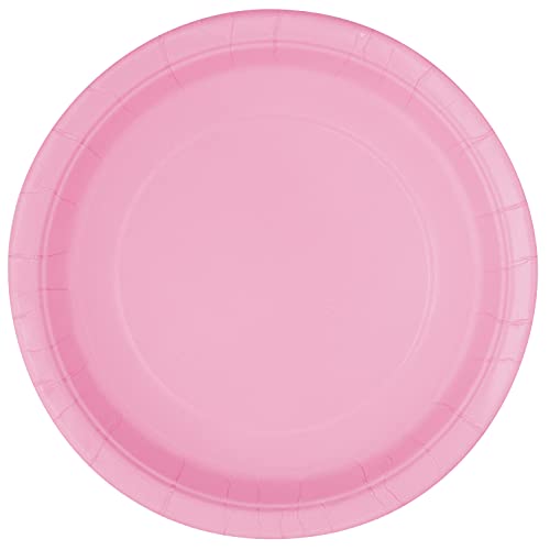 Unique Party- Platos de Papel Ecológicos-23 cm Rosa Claro-Paquete de 8, Color light pink (30877EU)
