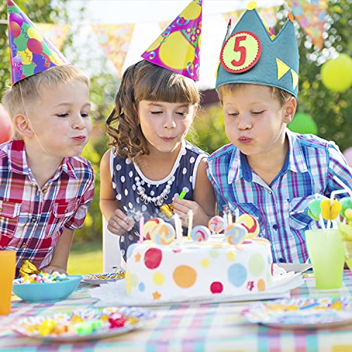 VAMAJOO Corona Cumpleaños y Fiestas Infantiles + Números 1 al 6 + Bolsa de Algodón. Confeccionada en España con Material Suave y consistente. (Corona Verde)