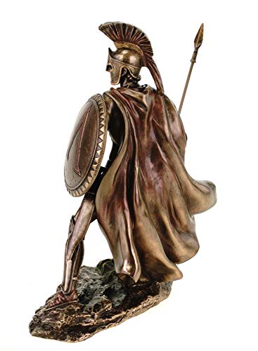 Veronese Leonidas - Figura con escudo y lanza (19 cm, bronceado)