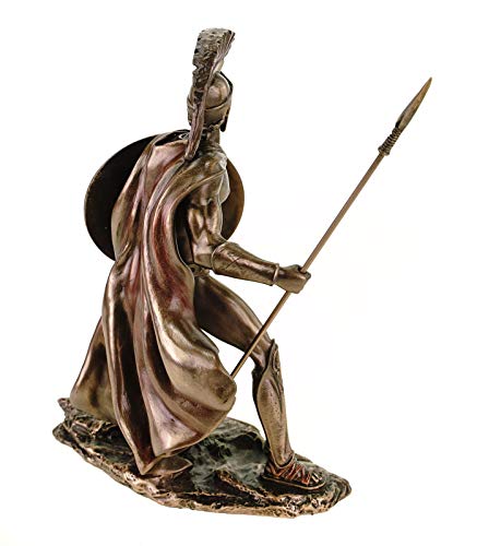 Veronese Leonidas - Figura con escudo y lanza (19 cm, bronceado)