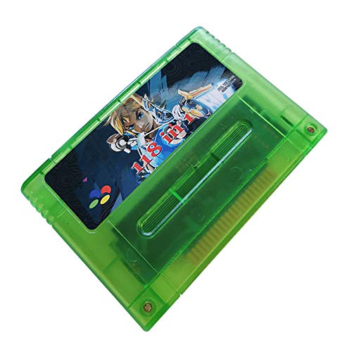 Versión Europea Inglés Super 118 en 1 Cartucho de Videojuego Multicart de 16 bits 13 Juegos Ahorro de batería Adecuado para Todas Las Consolas de Juegos SNES