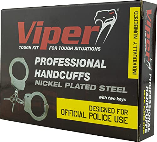 Viper TACTICAL - Esposas Profesionales - Acero Recubierto con níquel - 2 Llaves - Número de Serie único
