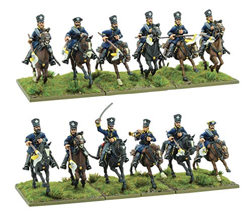 Warlord Games, Caballería prusiana Landwehr, miniaturas de guerra en polvo negro