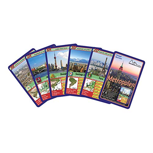 Wendels Kartenspiele Metrópolis: juego de cartas de ciudades Trumpf Quartett | pequeño regalo para familias y viajeros.