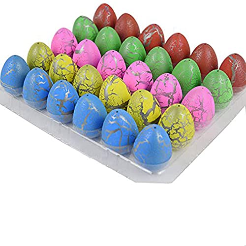 Wenosda Dino Dinosaur Dragon Eggs Hatching Growing Toy Paquete de Gran tamaño de 30 Piezas (30pcs Color Crack)