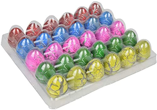 Wenosda Dino Dinosaur Dragon Eggs Hatching Growing Toy Paquete de Gran tamaño de 30 Piezas (30pcs Color Crack)