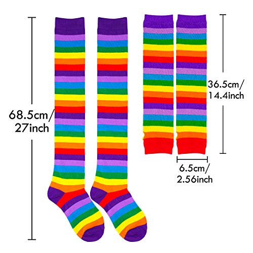 Whaline - Juego de calcetines para mujer, diseño de arco iris, con 30 tatuajes de orgullo gay