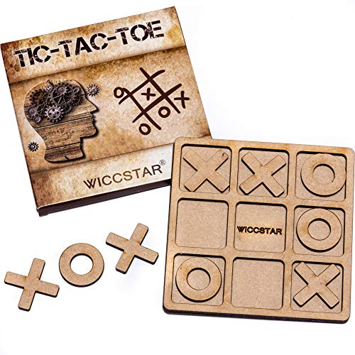 WICCSTAR Tic Tac Toe juego familiar para sala de estar y mesa de café. Noughts and Crosses XOXO