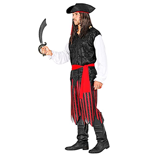 WIDMANN Widmann-53133 Disfraz Caribe, camisa con chaleco, pantalones, cinturón, cinta para la cabeza, sombrero, pirata, fiesta temática, carnaval, multicolor, large (53133)