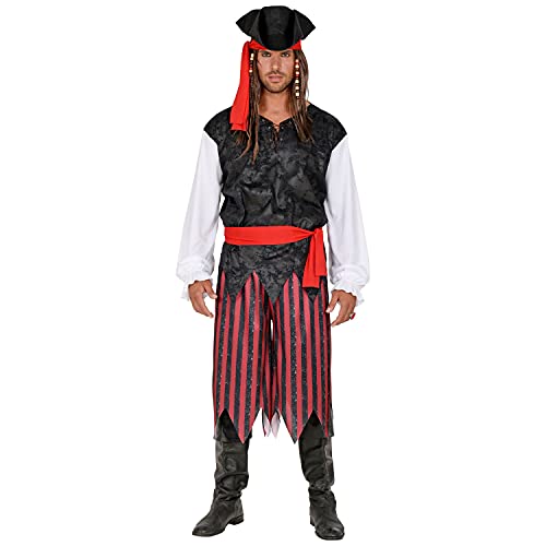 WIDMANN Widmann-53139 Disfraz Caribe, camisa con chaleco, pantalones, cinturón, cinta para la cabeza, sombrero, pirata, fiesta temática, carnaval, multicolor, xxx-large (53139)