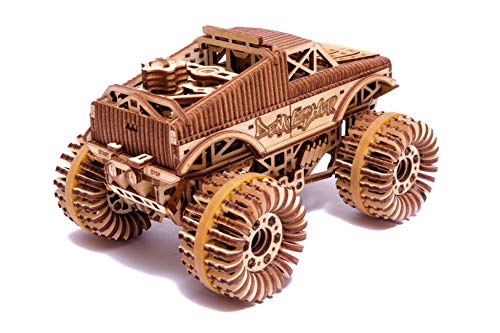 Wood Trick - Vehículo Monster Truck - Puzzle 3D Madera - Ensamblaje sin Pegamento - 556 Piezas