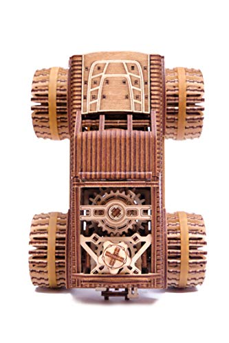 Wood Trick - Vehículo Monster Truck - Puzzle 3D Madera - Ensamblaje sin Pegamento - 556 Piezas