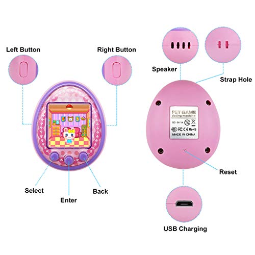 XIAOSHA Tamagotchi Mini Electronic Pets Toys 8 Pets in 1 Virtual Cyber USB Charging Micro Chat Pet Toy for Kids Adults Gift