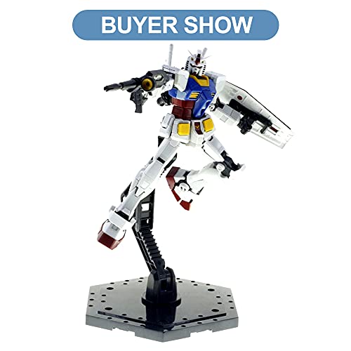 XISTEST Hobby Action Base, soporte para modelos, soporte de exhibición compatible con Gundam HG RG 1/144, modelos de figuras de escala, color negro (5 piezas)