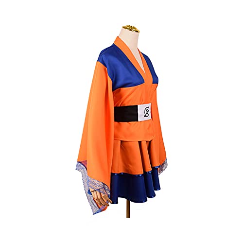 YEAJION Naruto Disfraz Ropa Chico Kimono Vestido Elegante Mujer Kimono Top + Falda + cinturón 3 Piezas Conjunto Halloween Carnaval Fiesta Ropa