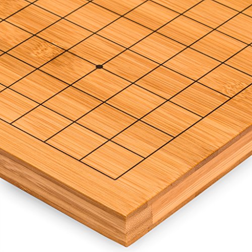 Yellow Mountain Imports Bamboo 0.8-Inch Reversible 19x19 / 13x13 Go Game Set Board with Double Convex Melamine Stones and Bamboo Bowls - Classic Strategy Board Game (Baduk/Weiqi)…