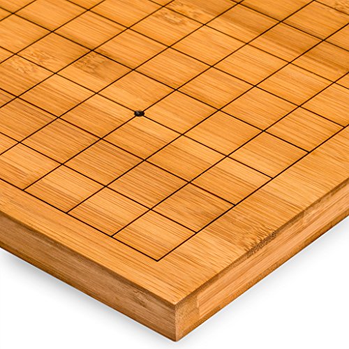 Yellow Mountain Imports Bamboo Etched Reversible 19x19 / 13x13 Go Game Set Board (0.8-Inch) with Double Convex Melamine Stones and Bamboo Bowls - Classic Strategy Board Game (Baduk/Weiqi)…