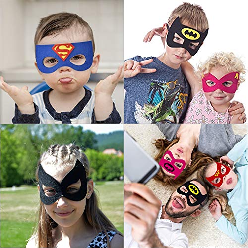 Yidaxing 35 Piezas Máscaras de Superhéroe, Máscaras de Fieltro Mitad Máscara de Cosplay con Cuerda Elástica Máscaras de Ojos para Niños Mayores de 3 años