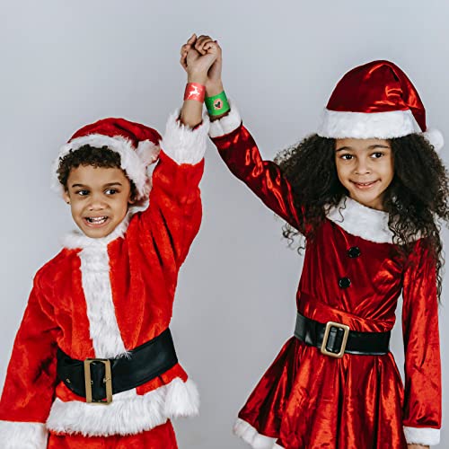 Yisscen 48 Pcs Pulseras Slap de Navidad, Slap Banda Bracelet, Pulseras de juguete para niños,Rellenos de bolsa de pulsera de Navidad Slap,para niños fiesta de cumpleaños,Regalos de fiesta de Navidad