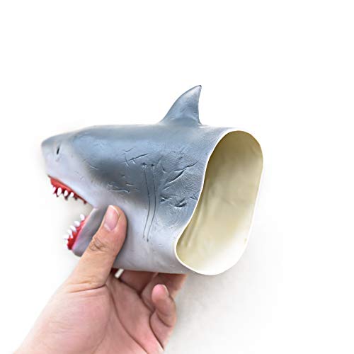 Yolococa Marioneta de Mano de Tiburón Cabeza de Animal Realista de Goma Suave Regalos Juguetes para Niños Shark Puppets