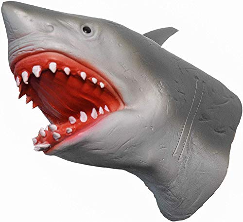 Yolococa Marioneta de Mano de Tiburón Cabeza de Animal Realista de Goma Suave Regalos Juguetes para Niños Shark Puppets